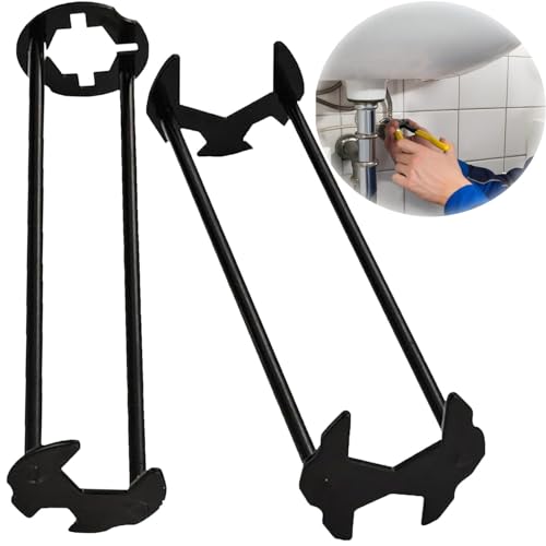 Generic Multi Functional Sink Wrench, Under Sink Wrench Faucet Tool, Cozy Home Sink Wrench, 7 Sizes Plumbers Wrench for Under Sink, Multifunctional Sink Wrench Faucet Hose Hexagonal Socket (A+B)