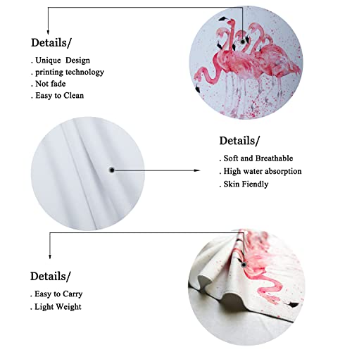 Iuocfer Watercolor Flamingos With Splash Hand Towels Fancy Pink Animal White Backdrop Bath Towels 13.6 X 29' Highly Absorbent Kitchen Dish Towels For Household Daily Use | Home Decoration | Gym Spa #TOP3