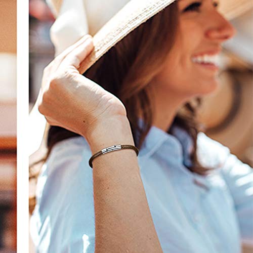 Focalook Braided Leather Bracelet,Brown Hand Chain Leather Cord Rope Bracelet For Grandson 7Inch(18Cm) #TOP1