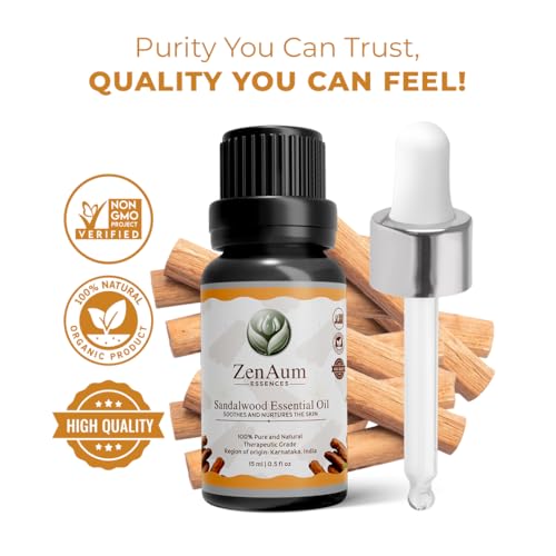 Image of 100% Pure Sandalwood Essential Oil | Deep Hydration & Relaxation | Skin Glow, Meditation & Aromatherapy | FDA Approved | GMP, IFRA, ISO Certified - 15ml - Pack of 2