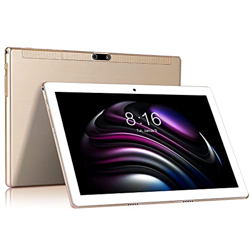 Tablet 10 inch - LNMBBS Octa-Core,android 10 tablet Google GMS Certified,2GB RAM 32GB ROM,128GB Expandable,Wi-Fi,Bluetooth,GPS,tablet with keyboard,Mouse,Tablet Cover and More Include (10.1inch, Gold)