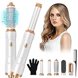 Hair Styler 5 in 1, Magic Styler, 1000W Hair Dryer Brush for Hair Styling, Hot Air Brush with Auto Wrap Air Curler Wand, Hair Straightener Brush, Round Brush Hair Dryer for Volumise, Curls, Style