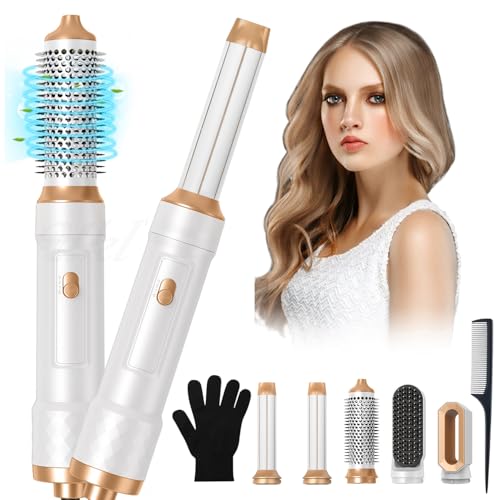 Hair Styler 5 in 1, Magic Styler, 1000W Hair Dryer Brush for Hair Styling, Hot Air Brush with Auto Wrap Air Curler Wand, Hair Straightener Brush, Round Brush Hair Dryer for Volumise, Curls, Style