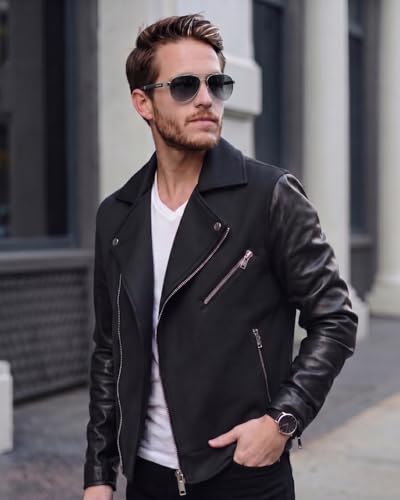 Image of THE MEN THING 2173 STEALTH PILOT - Aviator Style - HD Polarised Sunglasses for Men - UV400 Protection, Stainless Steel Frame