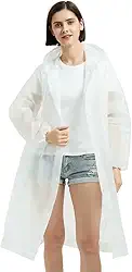 Poncho de chuva resistente à prova d'água reutilizável com capuz para adultos, roupa de chuva compacta embalável ao ar livre para acampamento, caminhadas, viagens
