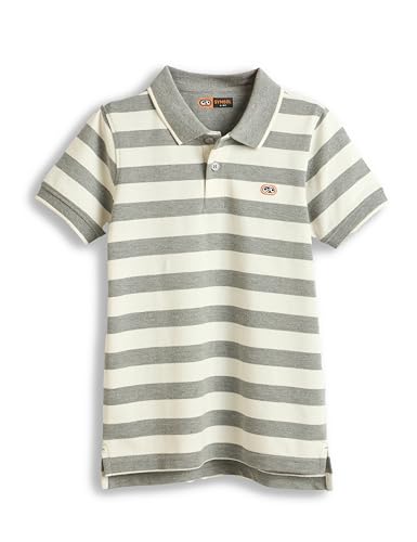 Image of Amazon Brand - Symbol Boys Cotton Rich Striped Polo Tshirt | Collar Tshirts | Half Sleeves | Regular Fit