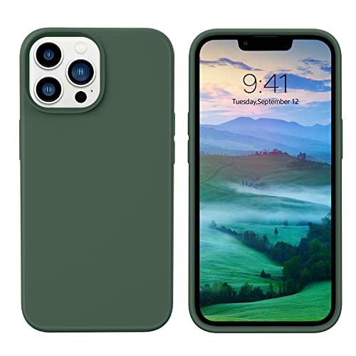 Coque silicone liquide iPhone 13 Pro Max avec doublure fine