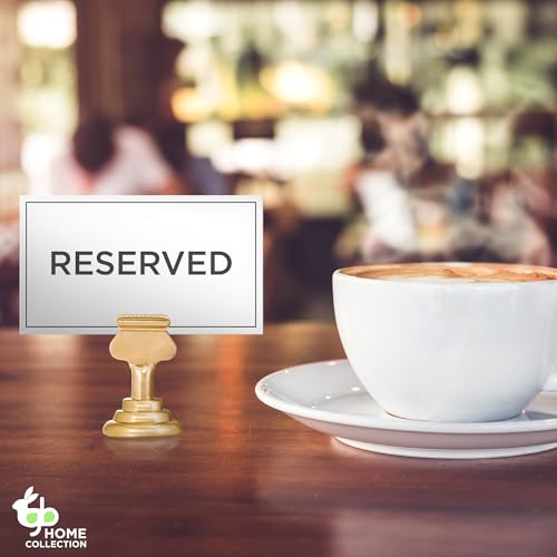 Table Number Holders (16pc) Premium Gold Metal Place Card Holders for Wedding Party Table Decor Card Holder (1.7 inch tall)