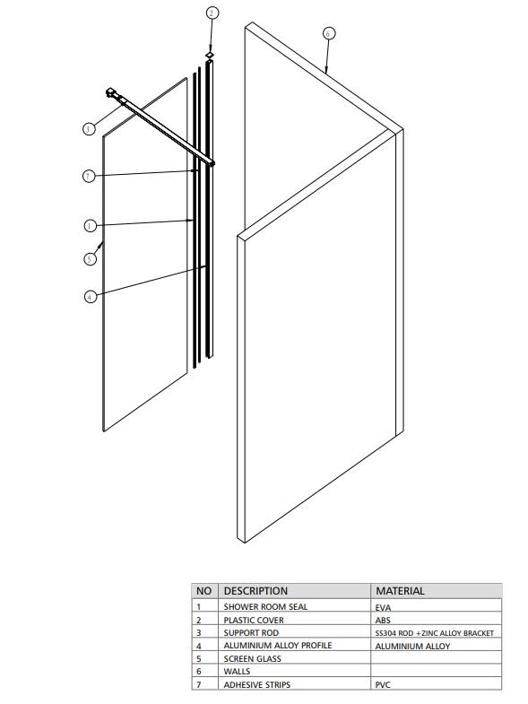 IMEX Mampara Fija de Ducha - SCREEN PRO Panel de Ducha con Vidrio Templado, Perfil de Aluminio, Barra de Soporte y Sellado EVA, Instalación de Pared, Diseño Moderno. (CROMADO, 130 cm)