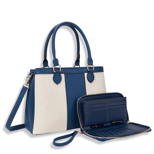 Image of Qiyuer Purses and Wallet Set for Women Satchel Handbag Tote Bag | 3 Zippered Compartments,Pebble PU leather,Multi-slot design,Everyday commuting