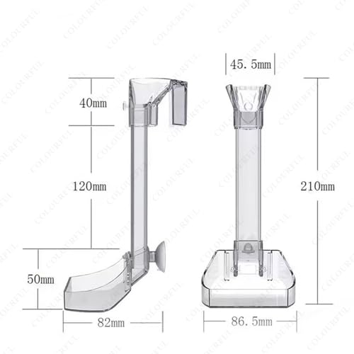 Image of Aquarium Fish Shrimp Feeder | Sinking Food Feeder | Acrylic Feeding Tube | Sucker Fixation Simple Installation Tube 90 Degree Angle Hook Large Plate for Aquarium (Model: F-35, Height:35cm)