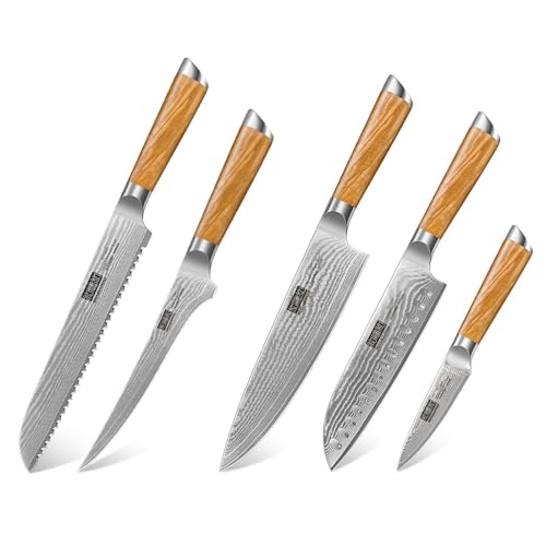Set Cuchillos Cocina 5 Piezas Acero Inox Base