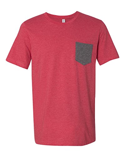 Bella Canvas Jersey Short-Sleeve Pocket T-Shirt (3021) Heather Red/Dp Heather, XL -  LYSB007JYWJNG-SPRTSEQIP