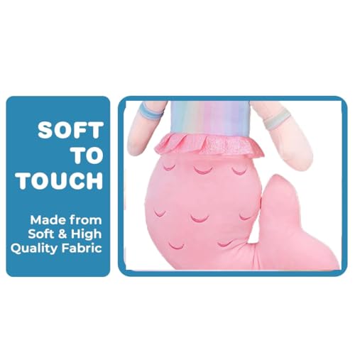 Image of Liquortees Cute Mermaid Plush Toy for Baby Girl - Teddy Bear Doll Gift for Girls Age 5 to 10 Years, Soft Plushies Toys (32 cm Combo Red & Pink)