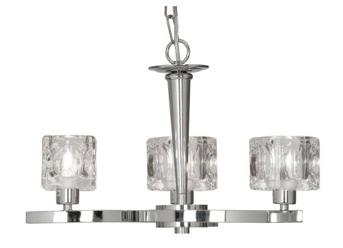 Plafonnier chic Tao en chrome avec verres cubiques haut de gamme