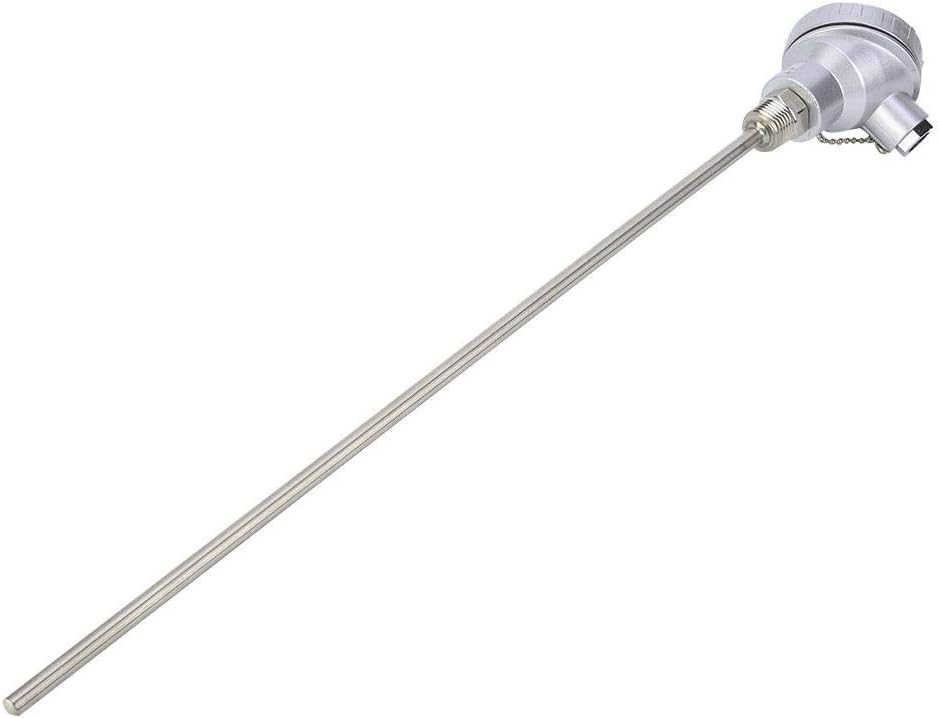1/2" NPT Thread Thermocouple Terminal Head PT100 Stainless Steel Temperature Sensor Probe (100mm)