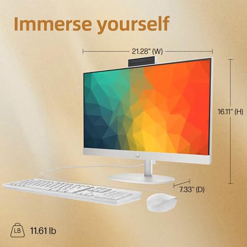 Image of HP 24 inch All-in-One Desktop Computer, FHD IPS Display, Touch Screen, Intel Core i3, 8GB DDR4, 512GB SSD, Intel UHD Graphics, HDMI, USB-C /A, RJ45, Keyboard & Mouse, Anti-Glare, WiFi6, Win 11 Pro