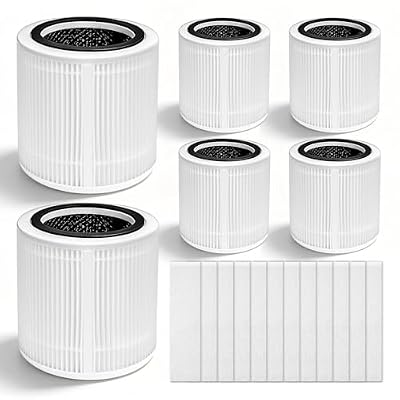 6 Pcs Replacement Filter Compatible with AromaRoom AP103 Air Purifier, with 12 Pcs Filter Cotton, 3-in-1 H13 True Activated Carbon Filter for Home Bedroom Office, High Efficiency Air Cleaner