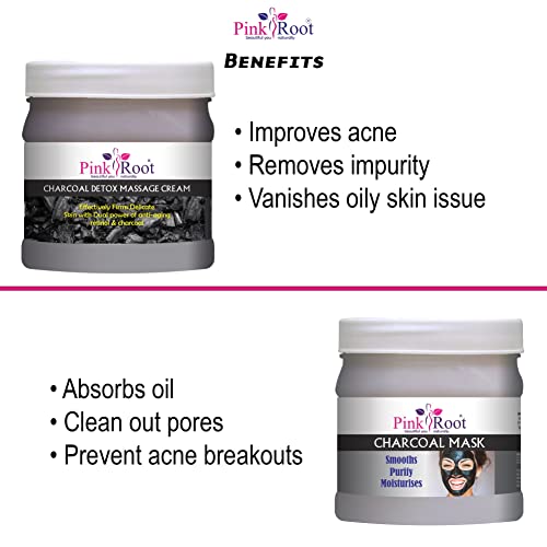 Image of Pink Root Charcoal Cream 500gm with Charcoal Mask 500gm