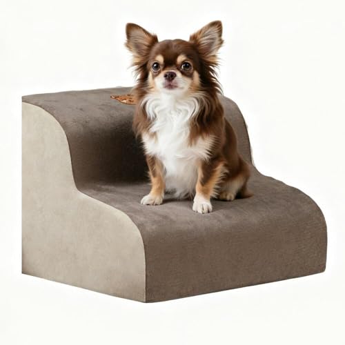 Lifetips チワワ(Chihuahua) ペットステップ 階段 スロープ 室内用 犬 猫 小型犬 シニア犬 高齢犬 介護 段差解消 滑り止め 多機能 収納付き ハウス 洗えるカバー ソファ ベッド用 2段 3段 ゆるやか 昇降台 踏み台 ドッグステッ