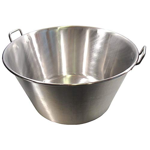 Thaweesuk Shop Extra Large Stainless Steel Caso Cazo para Carnitas Gas Heavy Stove XL Wok NEW Top Outside 24.5