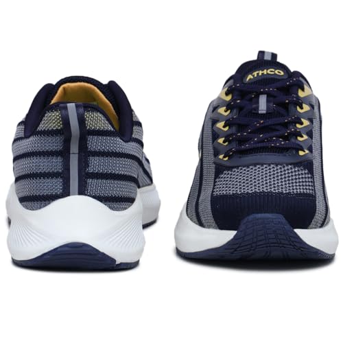 Image of ATHCO mens Mark Running Shoes for Man Comfortable Men's Sports Shoes with Memory Foam Cushioned Insole Sports Shoes for Men Running Walking Lightweight Gym Shoe for Men Comfortable Stylish & Casual Walking Shoe for Man Anti Slip Gym Footwear
