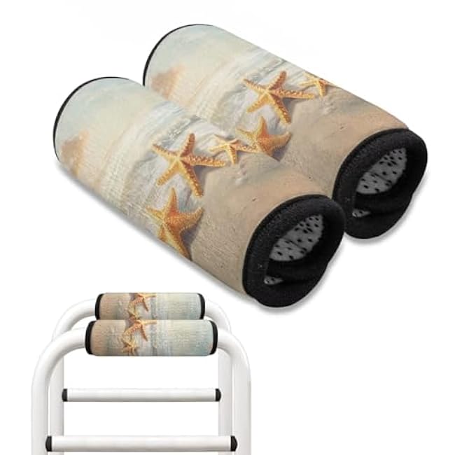 GLENLCWE Walker Hand Grips Cover 2 Packs Wheelchair Armrest Covers Anti-Slip Hand Grip Covers Mobility Aid Crutch Pads Comfortable Cushion Walker Grip Pads