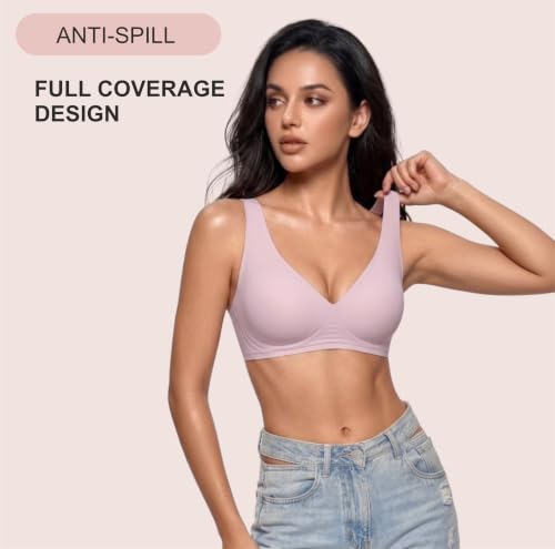 Image of Women's Pure Cotton Blend Lightly Padded Bra (Pack of 3) | Full Coverage Wirefree T-Shirt Bra | Soft Breathable Everyday Bra | Adjustable Straps | Comfortable Multicolor Bra