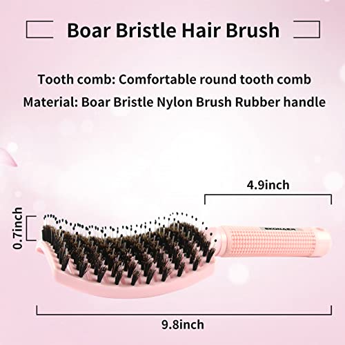 Ekonaer 3 Pack Vented Quick Drying Massage Blow Detangler Brush,Boar Bristle Hair Brush Set-Curved,Detangling Hair Brush For Women Long,Thick thumb #5