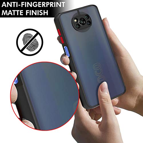 Image of TheGiftKart Back Cover Case for Poco X3 Pro /Poco X3 (Hybrid TPU & PC | Smoked Back | Black Bumper)