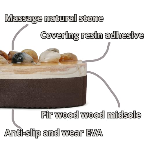 Mikitutu Chinelos de massagem com pedra terrestre, ajudam a fascite plantar na região lombar