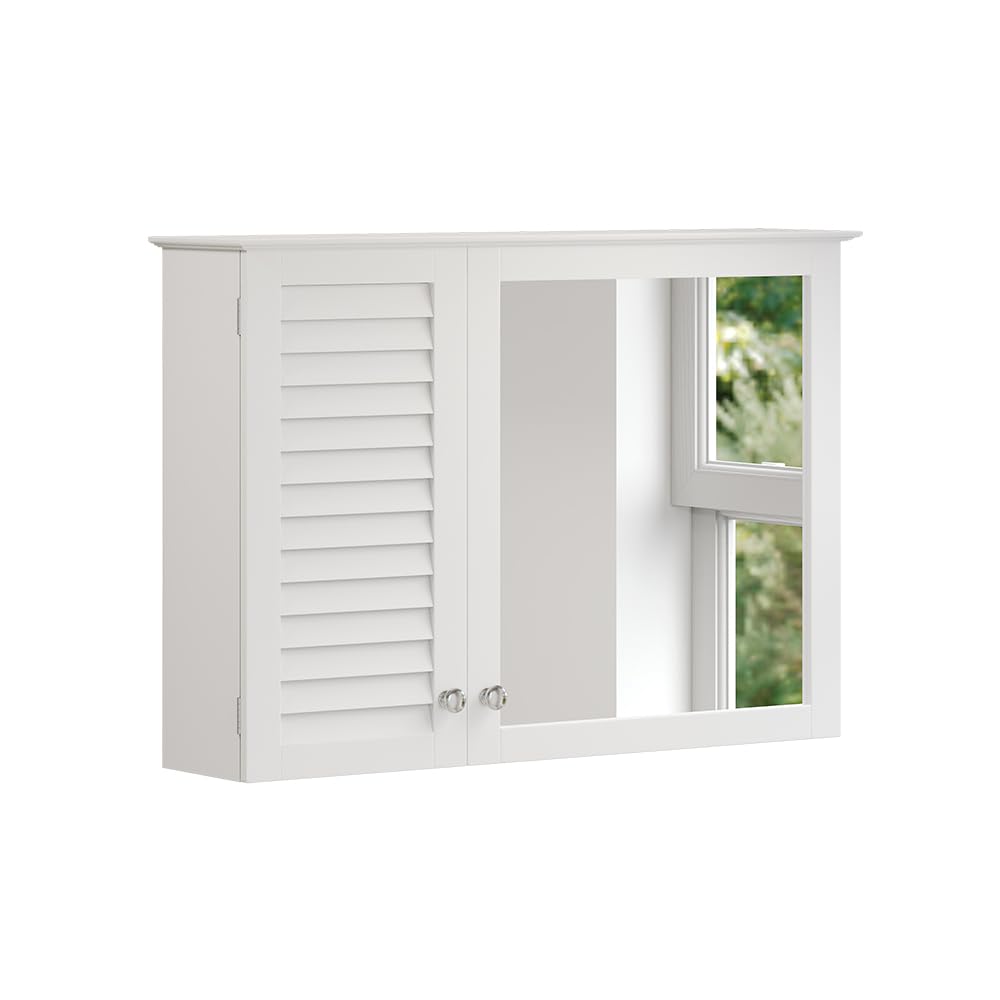 Vicco Armoire de Toilette Riad, Blanc, 68x48cm avec 2 Portes, pour Montage Mural pour Le Rangement des Accessoires de Salle de Bain