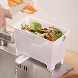 NEIQIUWING Cubo de basura de cocina para residuos de alimentos, recipiente triangular de plástico ABS, 18,3 x 12 x 7 cm