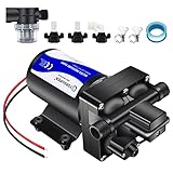 Tdrsuper Water Pressure Booster Pump, 12V DC Water Diaphragm Pump, 5GPM 70PSI with Power Plug, Self Priming RV Water Pump for Home Kitchen Bathroom RV Marine Yacht Garden Hose