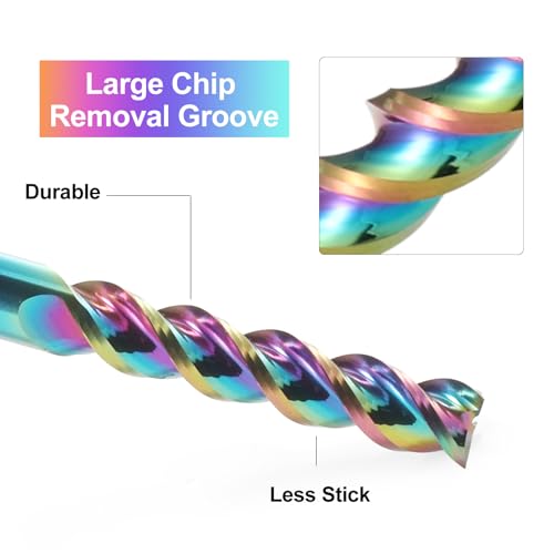Trvoxviq US3L3155 1/8 Inch Shank Square Nose End Mill For Aluminum - 3-Flute Cnc Spiral Router Bits Solid Carbide Milling Cutters With Dlc Coating, U-Type Design Cnc Bits thumb #4