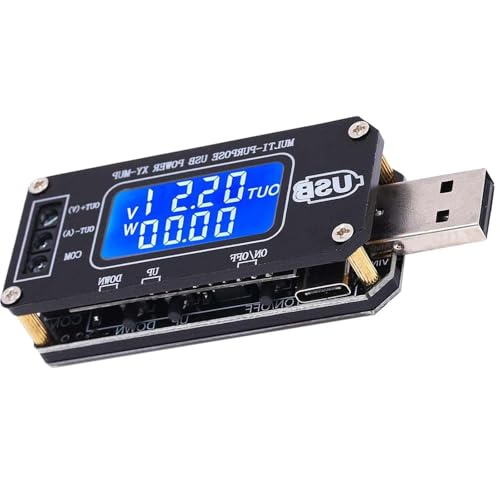 Image of DC-DC CNC Power Regulator Module, Digital Voltmeter | 3.5-12V to 1-24V adjustable, Micro USB and Type-C input, battery tester function, 2-3W power