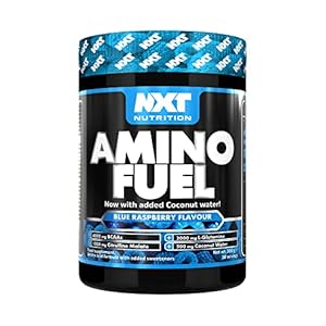 NXT Nutrition Amino Fuel Energy Drink | BCAAs Amino Acids with Beta Alanine, Vitamin D3 and Citrulline Malate – for Performance, Endurance and Energy Support | (Blue Raspberry)