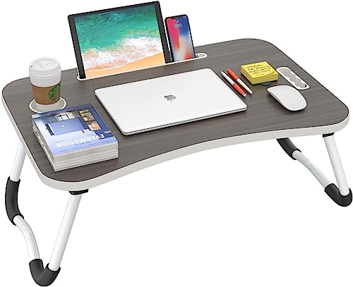 BUYIFY Folding Lap Desk, 23 Inch Portable Wood Black...