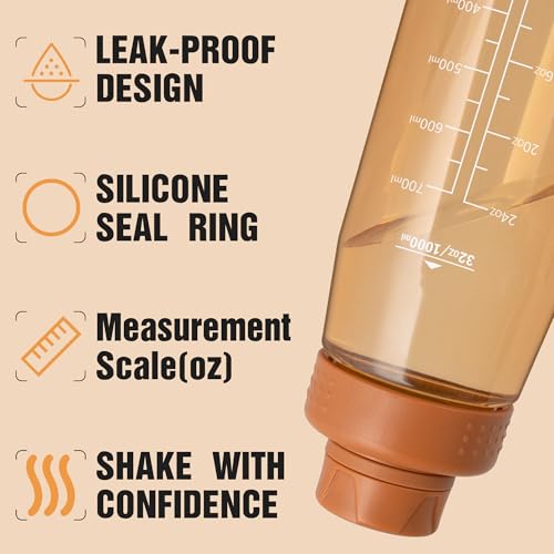 Image of 32oz Clear Water Bottle - BPA-Free Tritan Plastic, Fast Flow Spout Lid, Wide Mouth & Leakproof Design Hiking Water Bottle Suitable for Travel, Outdoors, Gym, Travel, Home, School(Orange)