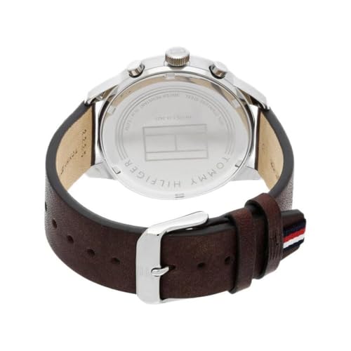 Image of Tommy Hilfiger Chase with Multidial Blue Dial Brown Strap Watch for Men - NTTH1791487W