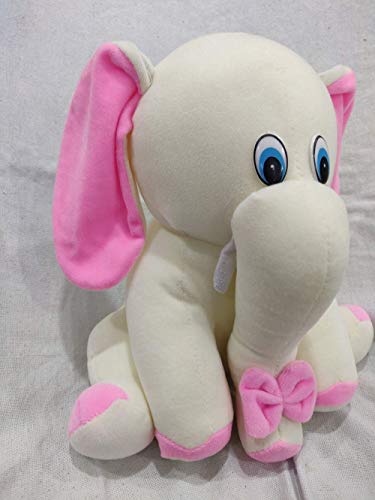 Image of PIKABOO Baby Elephant Soft Toy, Elephant Soft Toy for Kids, Toddlers - 25 cm (White)