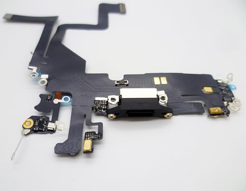 Charging Port Board Dock Connector Flex Cable Replacement Compatible with iPhone 14 Pro 6.1inch (Black)