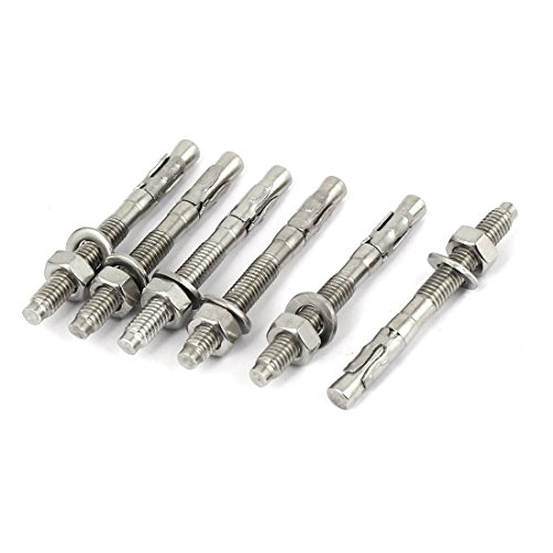 Aexit 6pcs M6x60mm Anchors Stainless Steel Wedge Anchor Car Repair Gecko Expansion Anchors Expansion Bolt