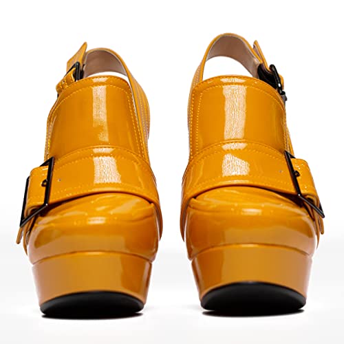 Image of SHODENSE Women Vintage Platform Chunky High Heels Pumps Shoes Round Closed Toe Platform Loafers Ankle Strap Block Heel Slingback Summer Sandals Backless Buckle Loafer Ladies Chic Sexy Party 4-11 M US