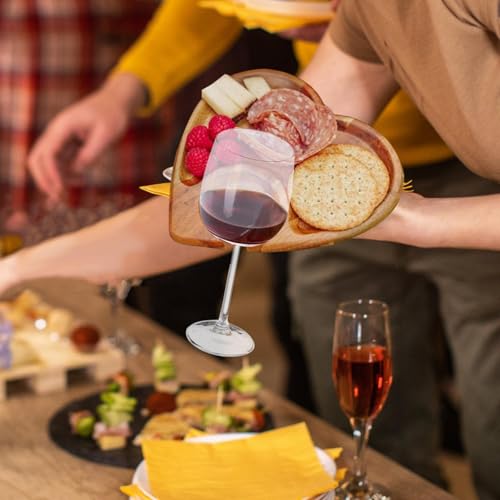 Bandeja de madera rectangular con soporte integrado para aperitivos variados 8