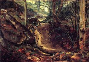 Peinture à l'huile Mountain Stream cadeau idéal pour amateurs d'art