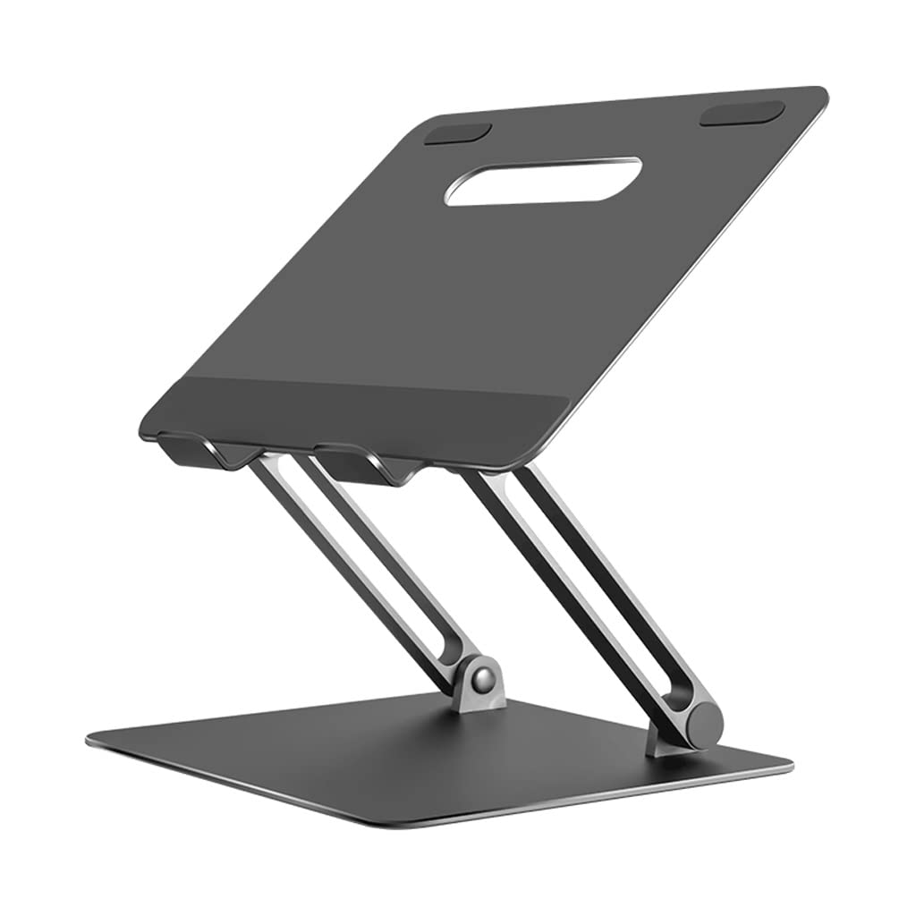 Support d'ordinateur portable pliant aluminium noir pour le télétravail à la maison