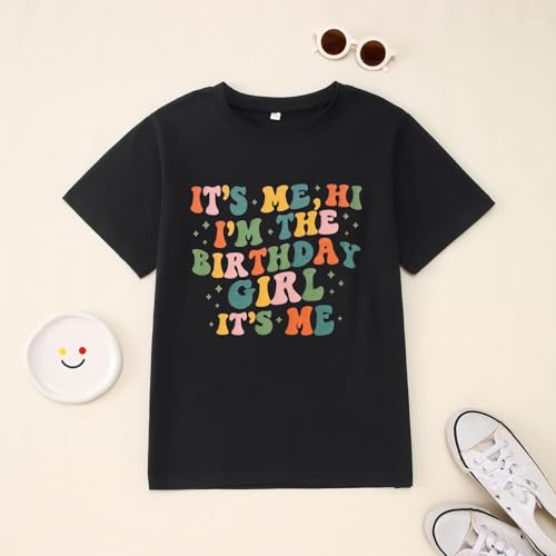 Image of GLIGLITTR Birthday Girl Shirt Its Me Hi Im The Birthday Girl Its Me Kids Birthday Party Tshirt Girls Bday Outfits Tops 5-12Y