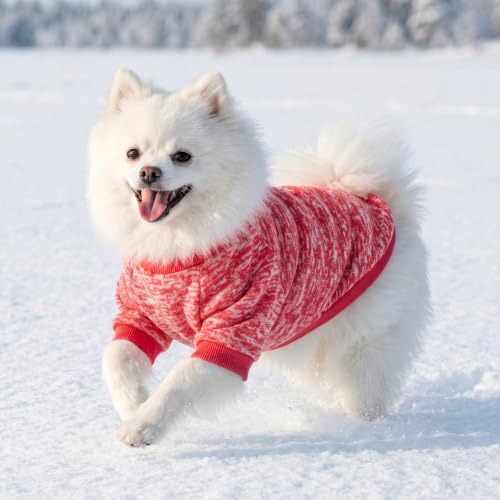 Image of 1 Pack Dog Sweaters for Small Dogs Girl Boy Winter Fleece Clothes Warm Soft Dog Sweatshirt Outfit for Dogs Cats Pet Apparel