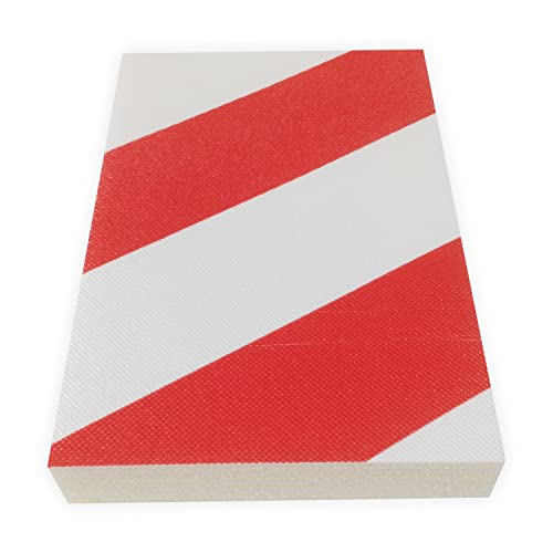 PARKING FACIL - Protector de Pared para Garaje - 295 x 195 x 40 mm - Rojo/Blanco - Protege Puertas y Paragolpes de Coche en Aparcamientos Cover